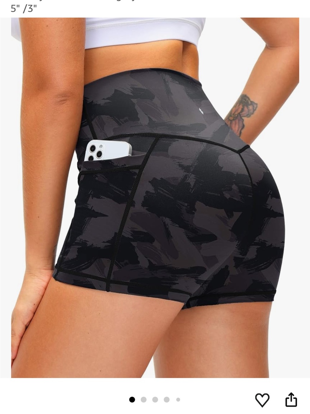 High-Rise Black & Gray Athletic Performance Shorts
